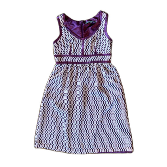 PROENZA SCHOULER For Target Purple White Empire Silk Mini Dress  Women's Size 1 - Picture 3 of 9